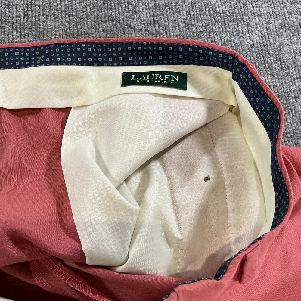 Lauren Ralph Lauren 34x30 Dress Pants Mens Salmon Pink Flat Front Classic Fit Bu